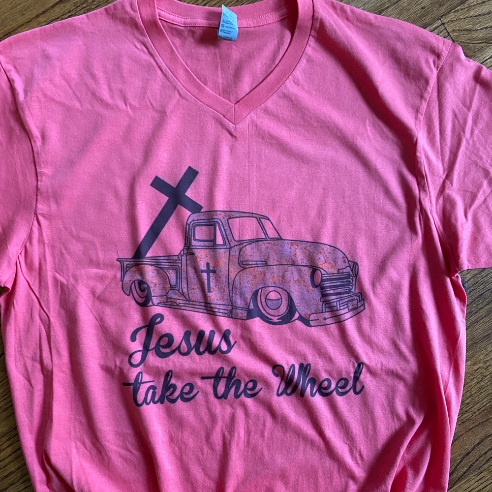 Jesus take the wheel T-shirt , large SALE ITEM